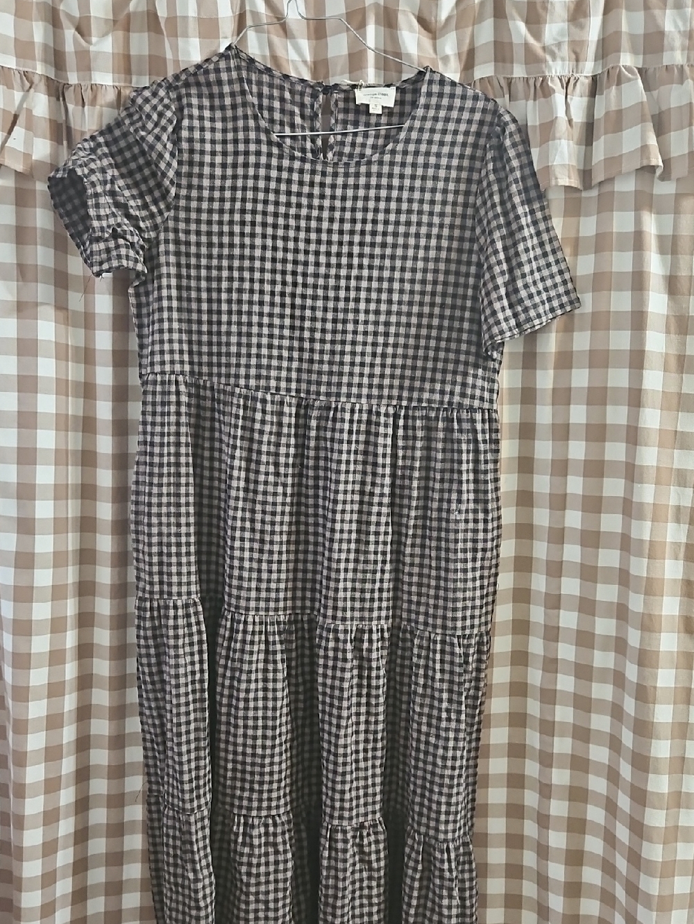 Orange Creek Black and White Gingham Tiered Dress